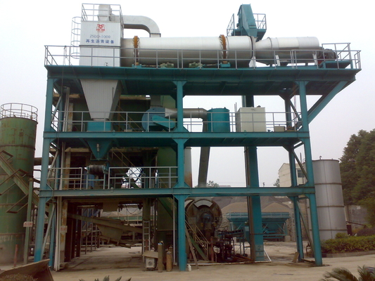 2 Aggregate Hoppers Asphalt Recycling Equipment , Asphalt Drum Mixing Plant Ebico Burner