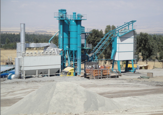 80T Hot Aggregate Silo Asphalt Plant With 300000 Batches Mixing Blade Life Time
